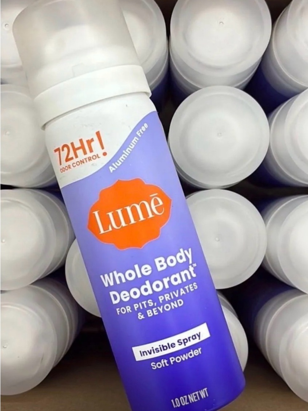 Lumē Whole Body Deodorant Invisible Spray - Soft Powder (Purple)